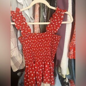 Red Floral Summer Top